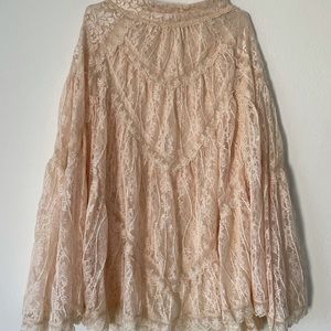 Free people Annie Oakley boho lace maxi skirt